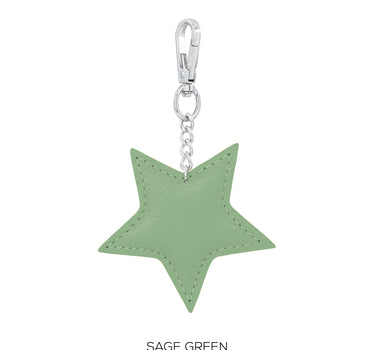 Leather star charm keyring