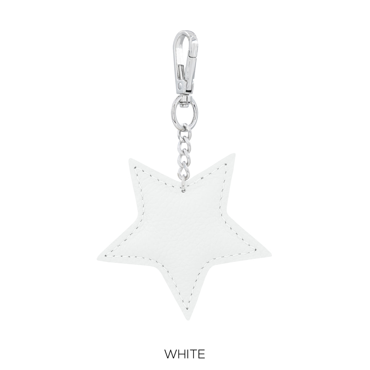 Leather star charm keyring