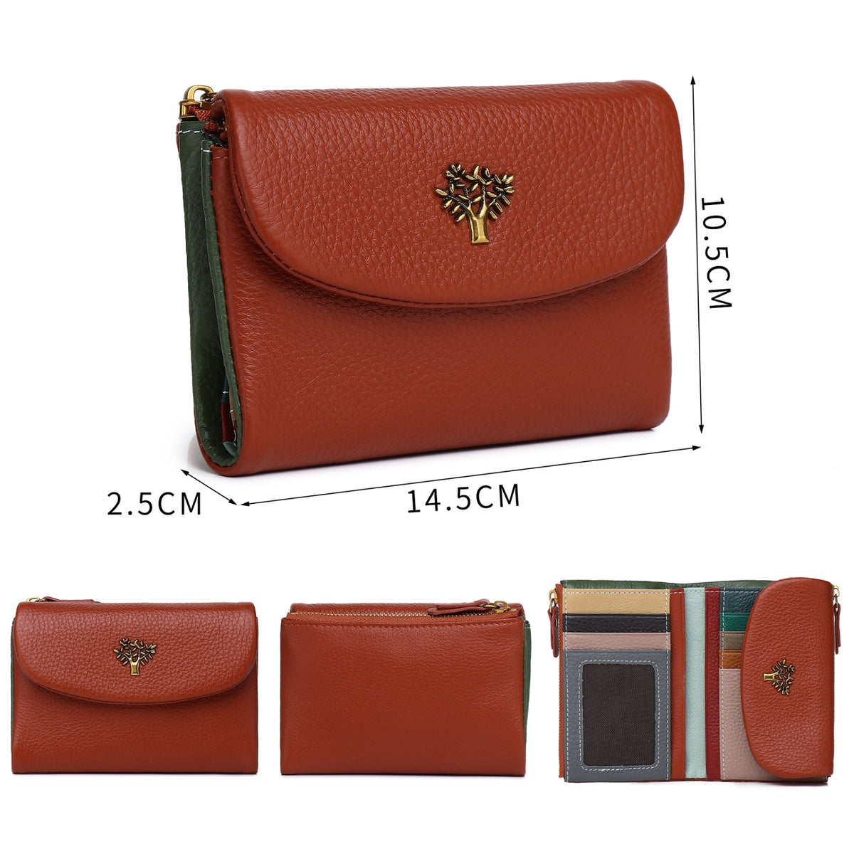 Leather Small Bifold Tree Purse.