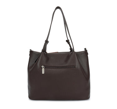 Suede and leather mix shoulder bag