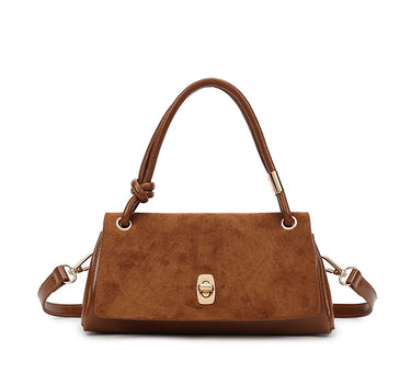 Oblong suede bag