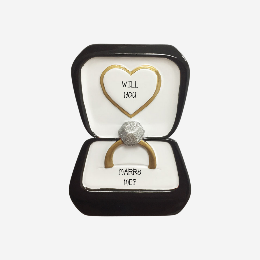 Wedding Ring Personalised Christmas Decoration