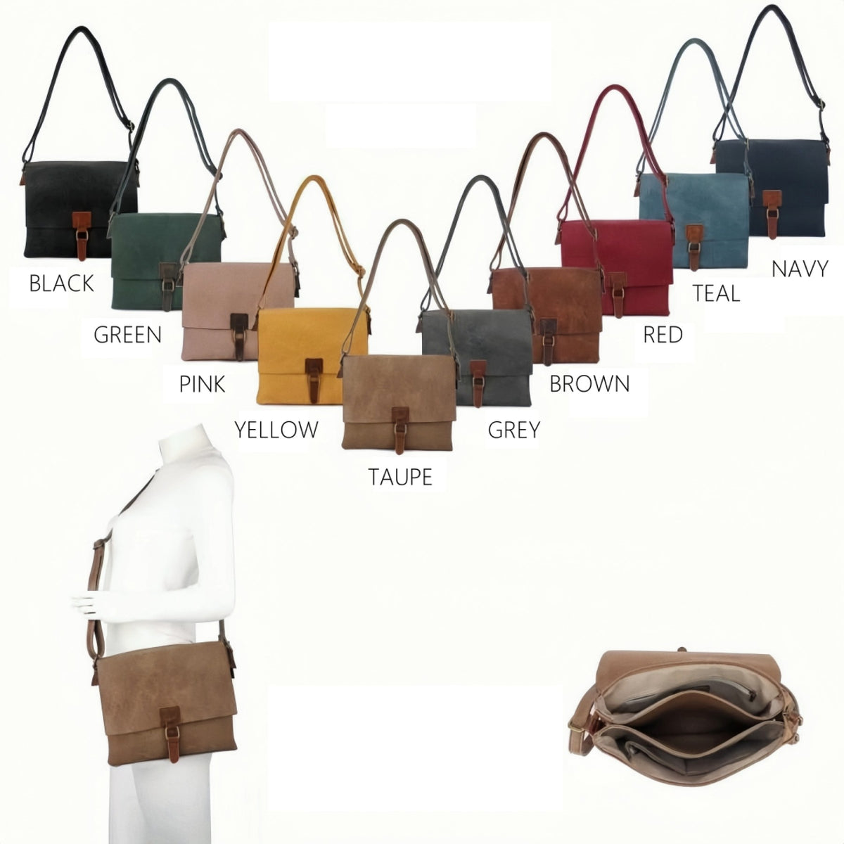 Two Compartments Small Crossbody with Buckle