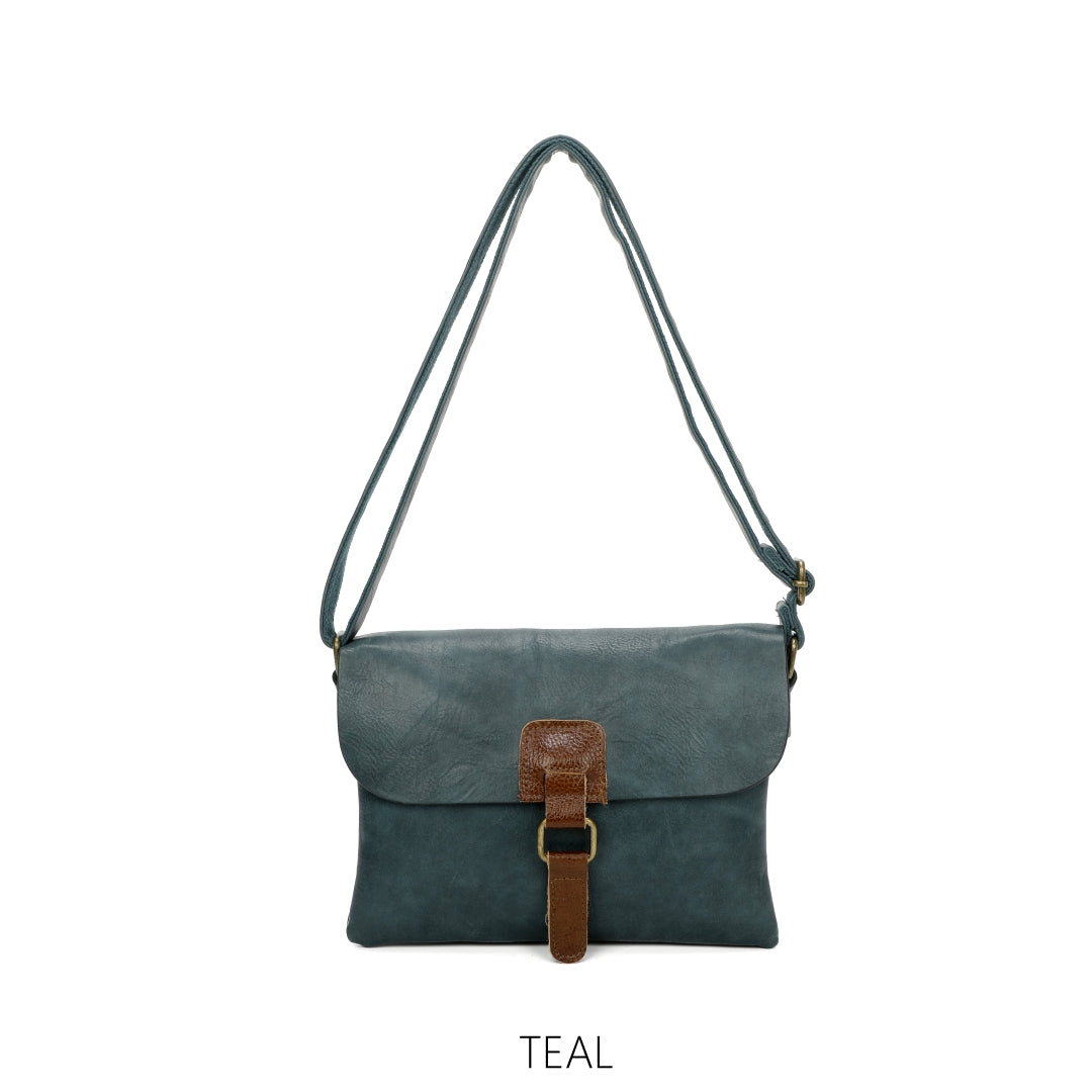 Two Compartments Small Crossbody with Buckle