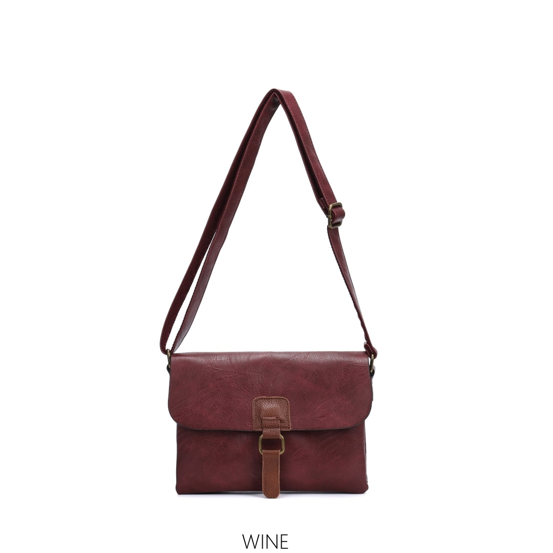 Two Compartments Small Crossbody with Buckle