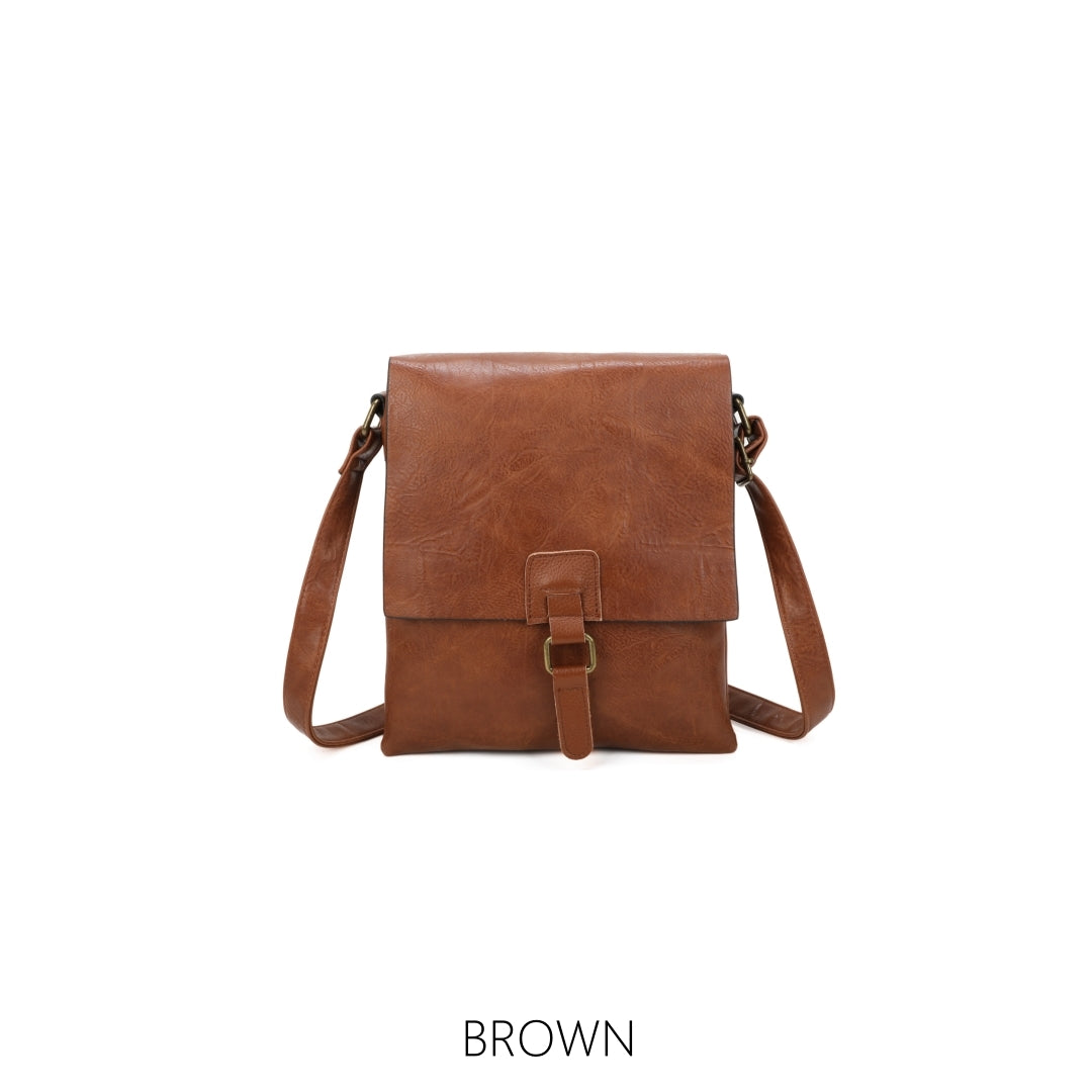 Two Compartments Small Long Crossbody with Buckle
