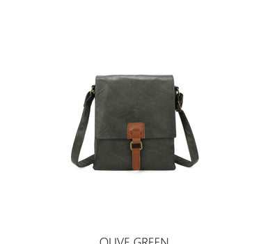 Two Compartments Small Long Crossbody with Buckle