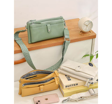 Small Phone Pouch Purse Crossbody with Colourful Strap