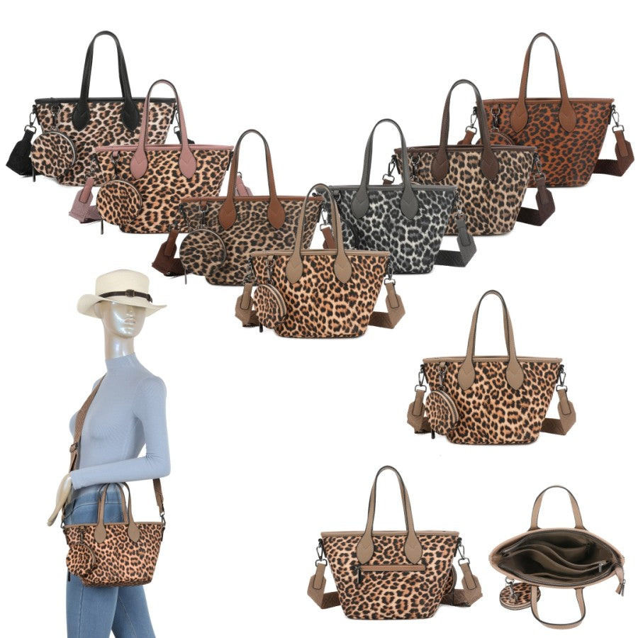 Animal Print Tote Bag with Purse