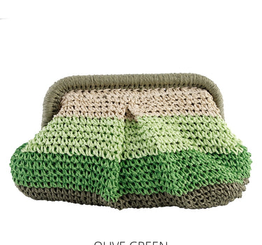 Straw Multicolour Pouch Bag