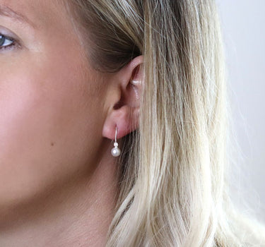 Sterling silver crystal pearl drop earrings