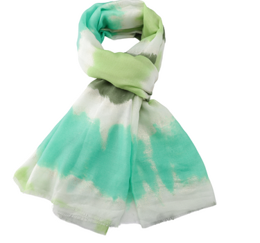 Gold Banded Tie Dye Scarf