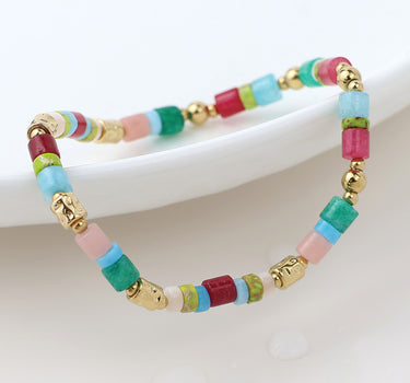 Waterproof gold plated and mixed stone bracelet