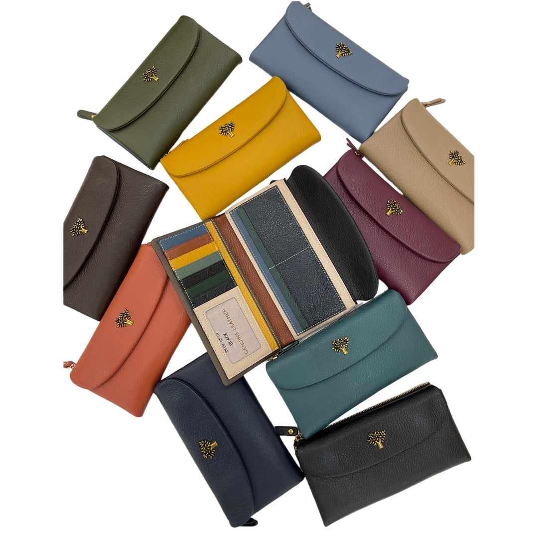 Leather Large Bifold Tree Purse