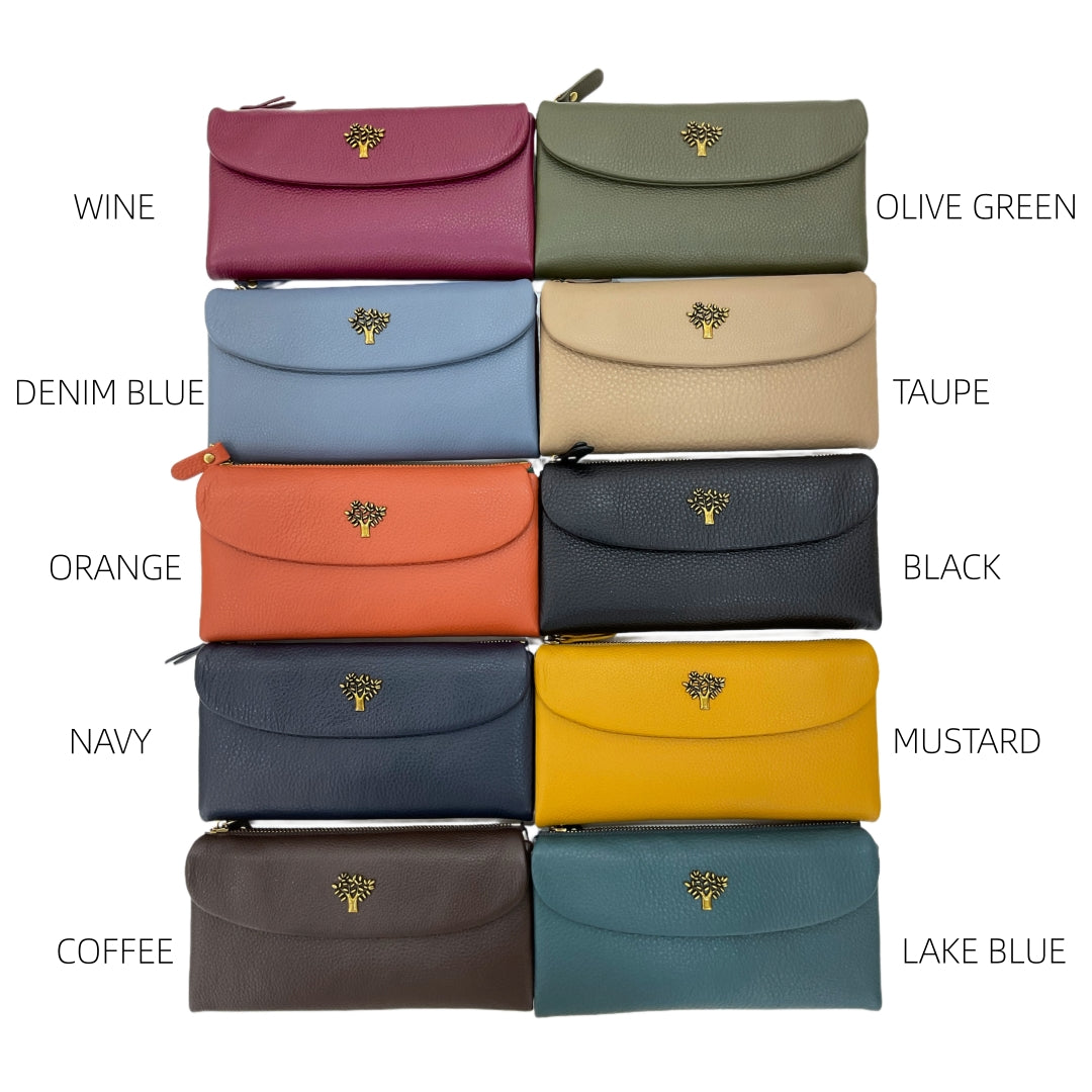 Leather Large Bifold Tree Purse