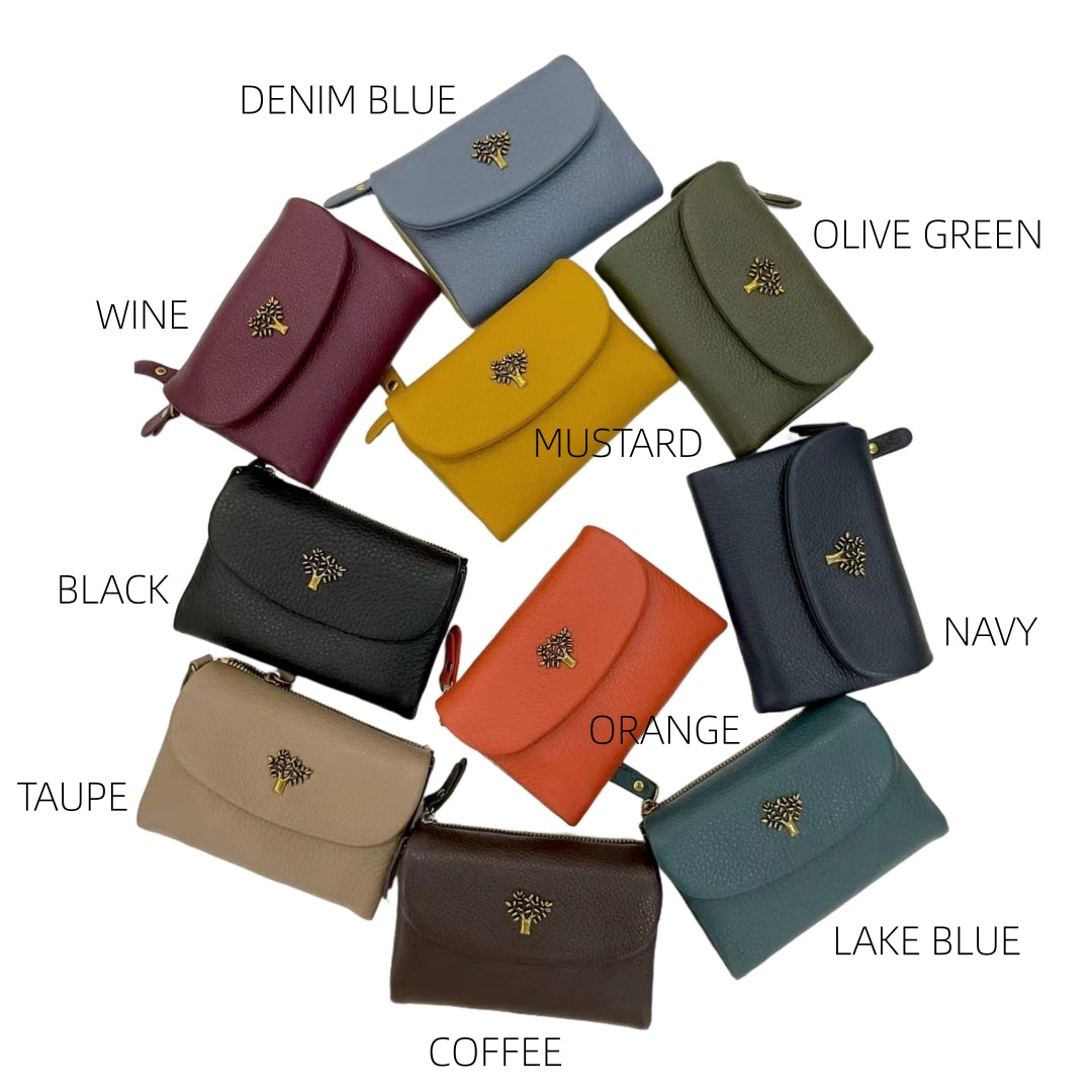 Leather Small Bifold Tree Purse.