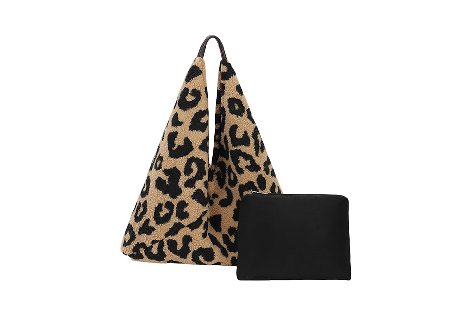 Shearling slouch bag