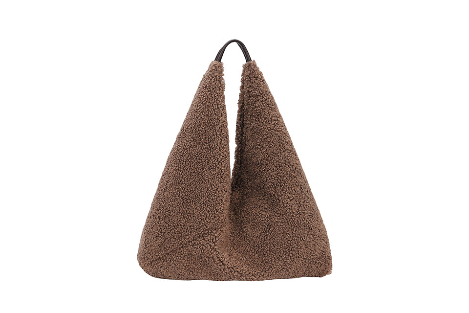 Shearling slouch bag