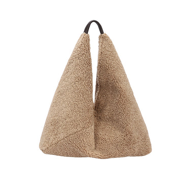 Shearling hobo bag