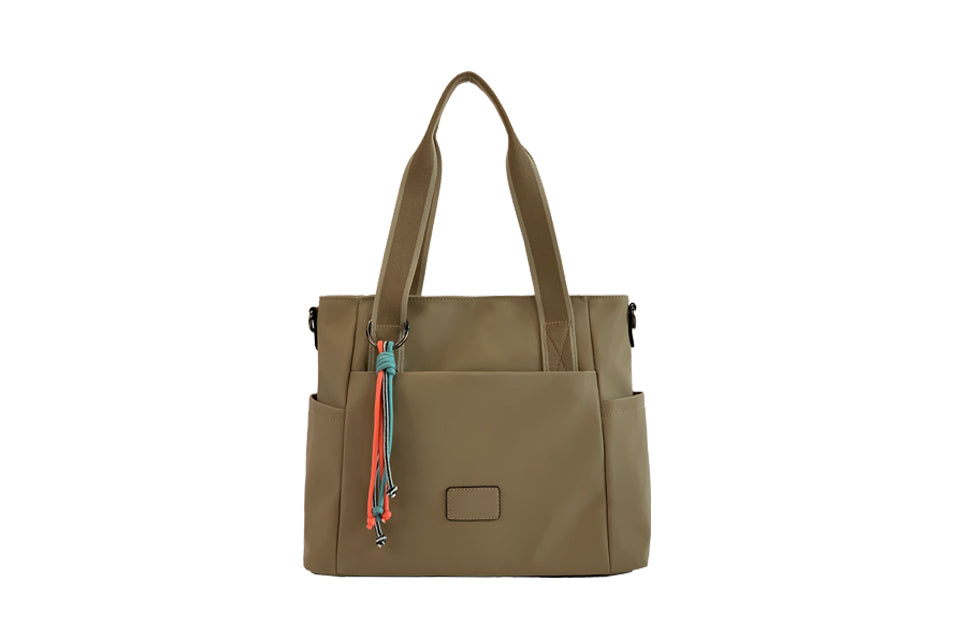 Black multi pocket shopper
