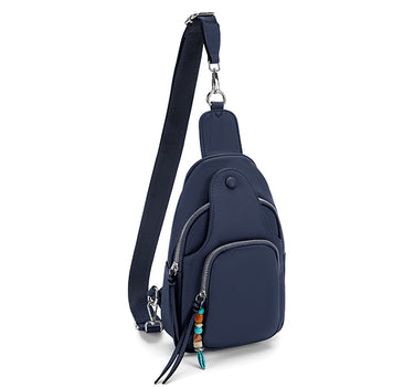 Faux leather sling bag