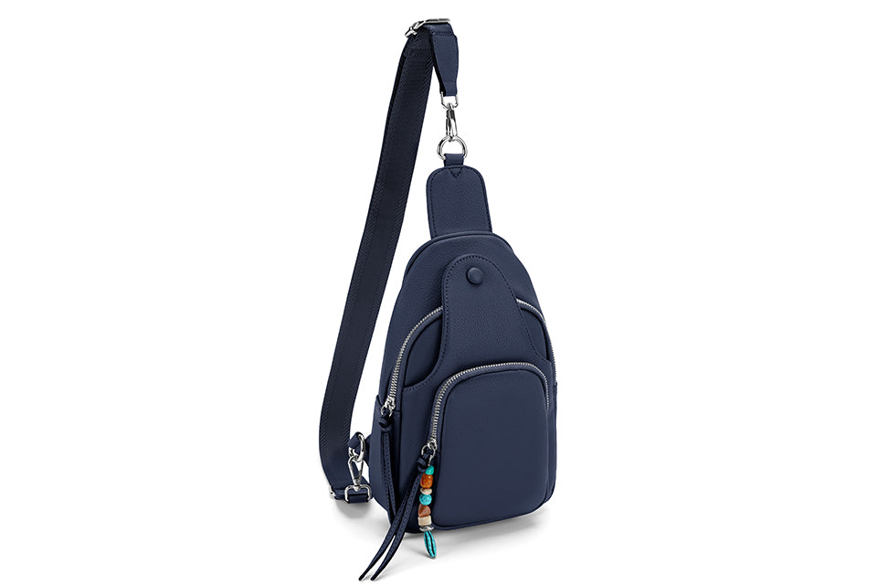 Faux leather sling bag
