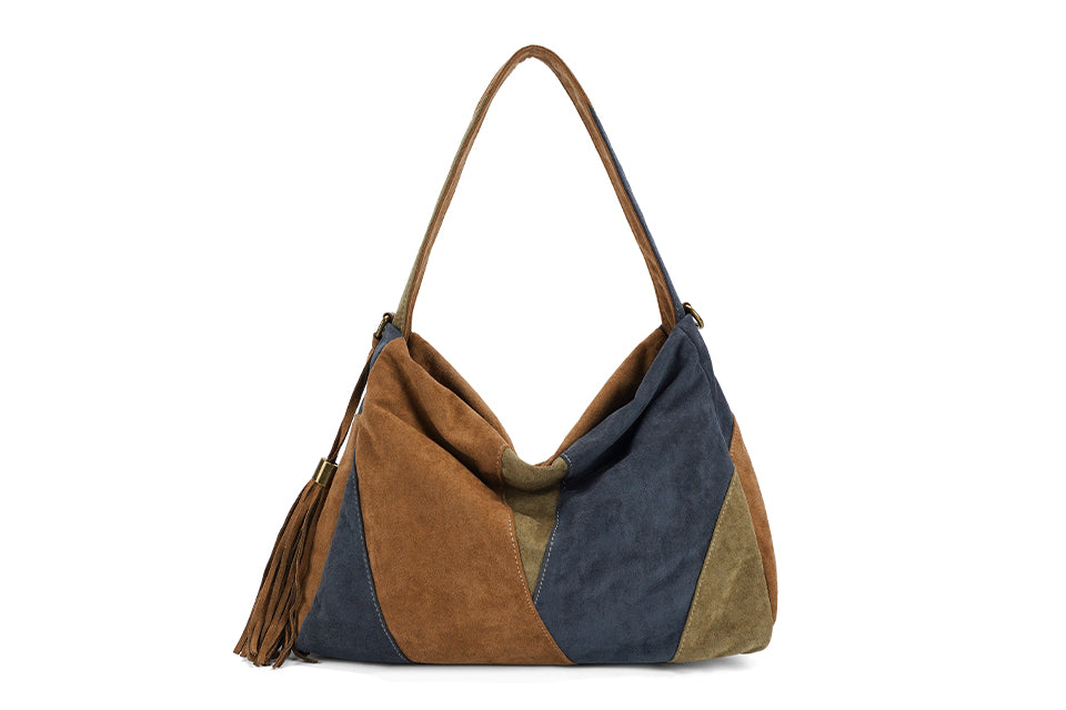 Suede shoulder bag