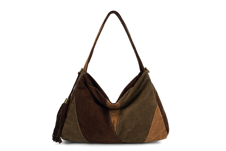 Suede shoulder bag