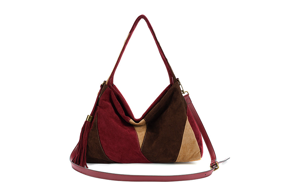 Suede shoulder bag