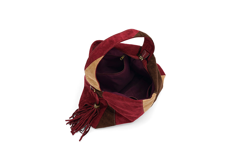 Suede shoulder bag