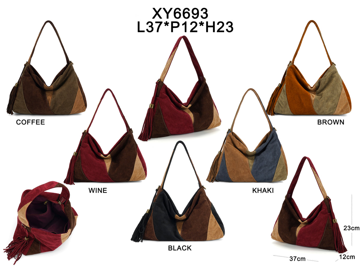 Suede shoulder bag