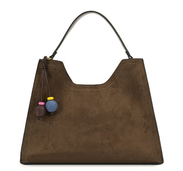Structured suede grab bag