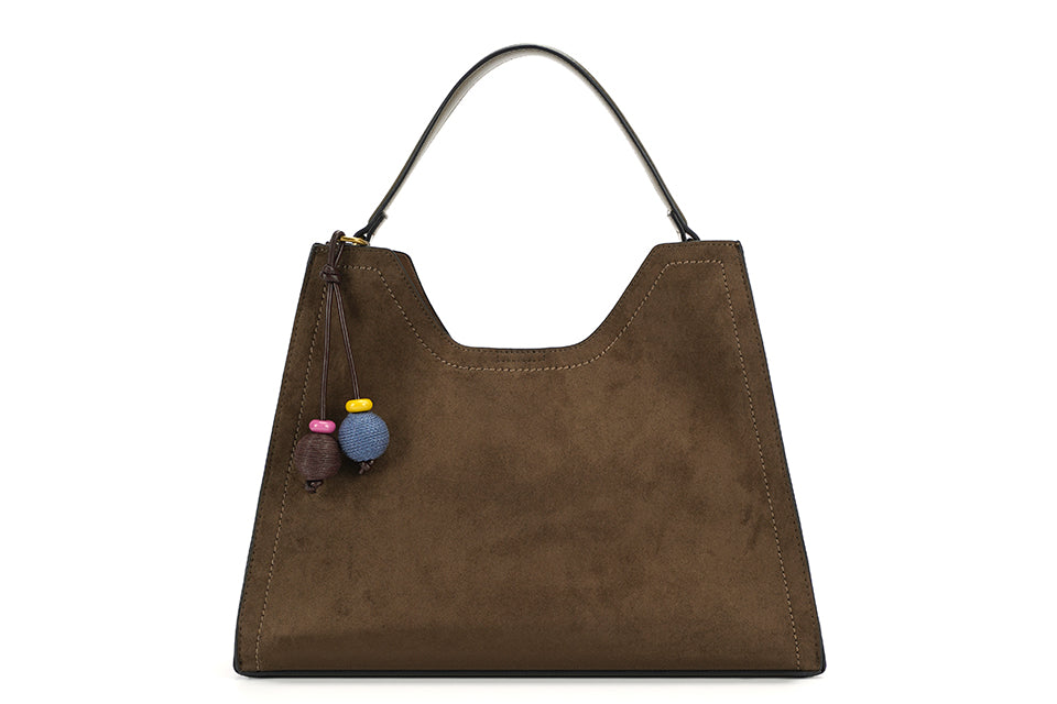 Structured suede grab bag