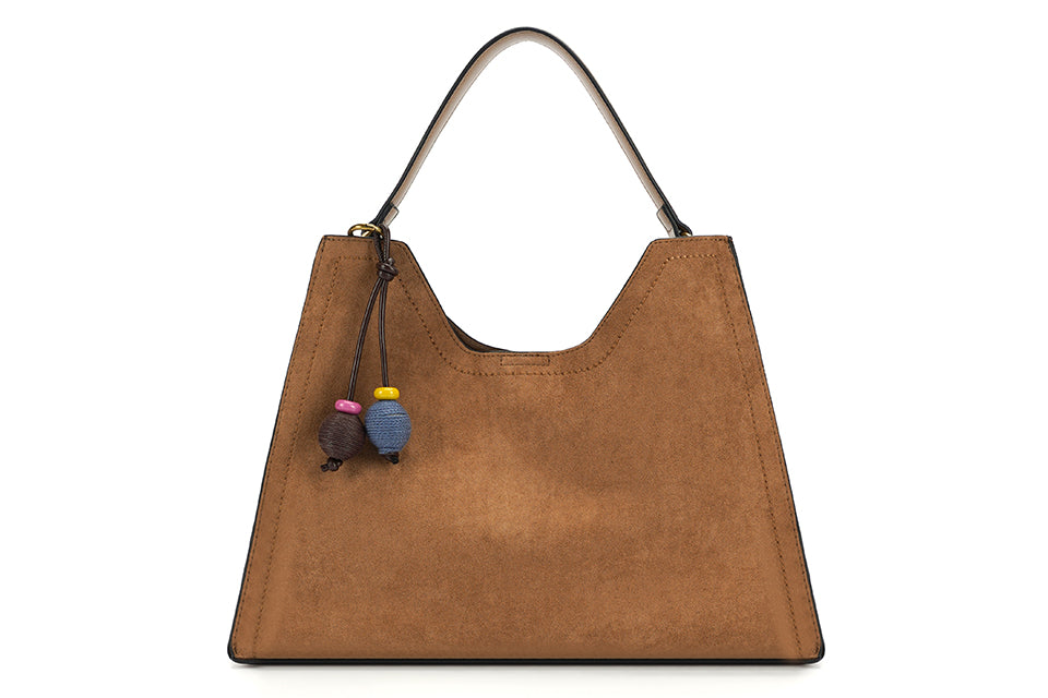 Structured suede grab bag