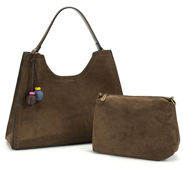 Structured suede grab bag