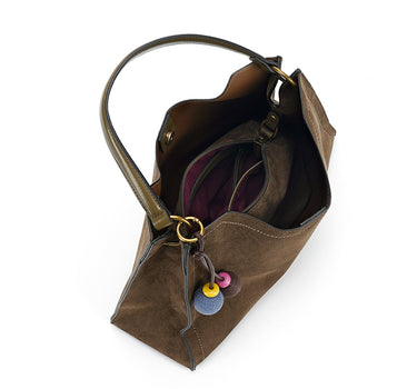 Structured suede grab bag