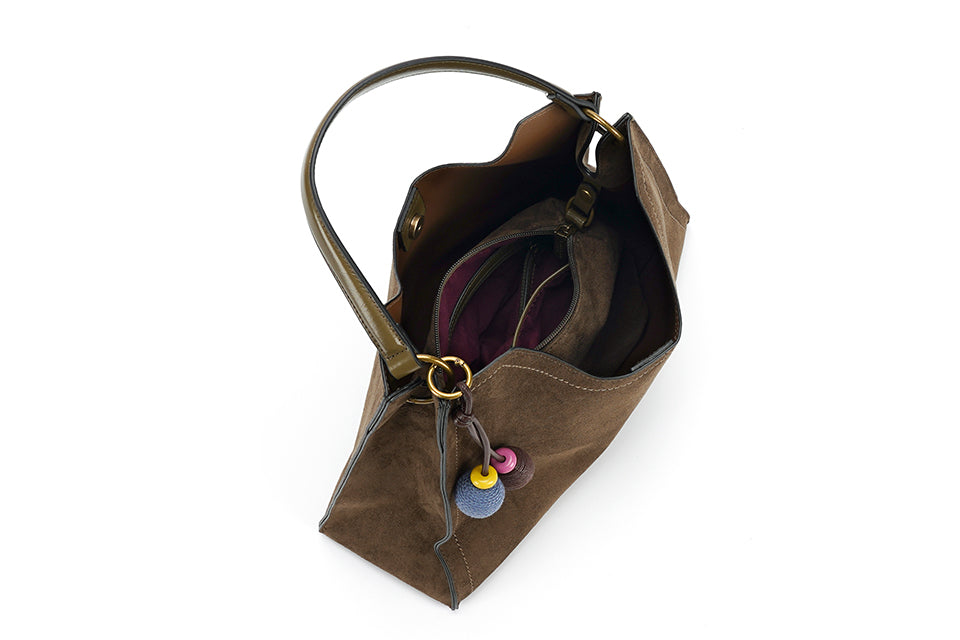 Structured suede grab bag