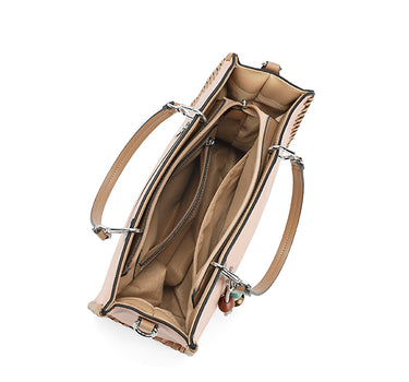 Shoulder bag with stitch detail and charms