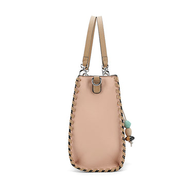 Shoulder bag with stitch detail and charms