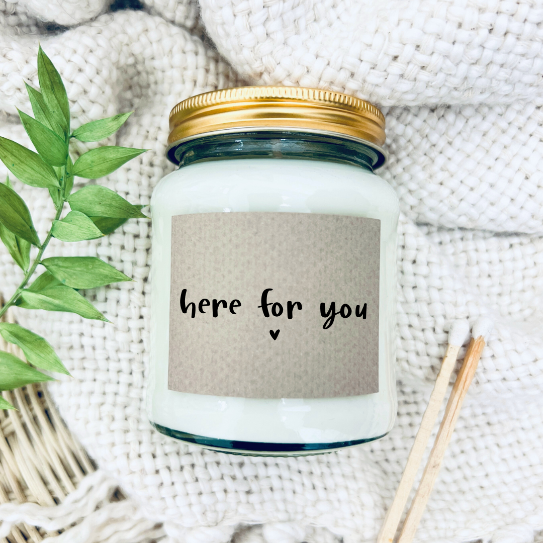 Here for you handmade soy scented candle
