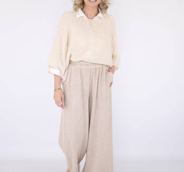 Linen and Cotton Blend Trousers