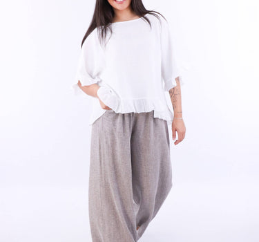 Linen and Cotton Blend Trousers