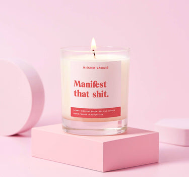 Manifesting Gift Funny Positivity Candle Manifest That Shit