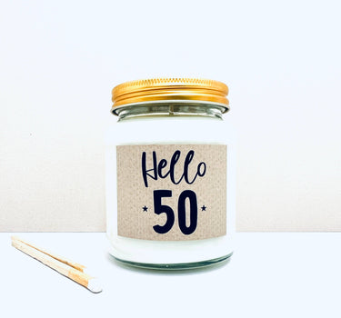 50 Milestone birthday age handmade soy scented candle