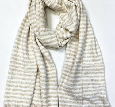 Soft knitted striped scarf