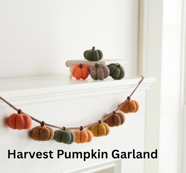 Knit Pumpkin Garland Autumn, Fall Accent, Thanksgiving Decor