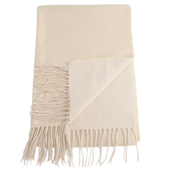 Plain cream scarf