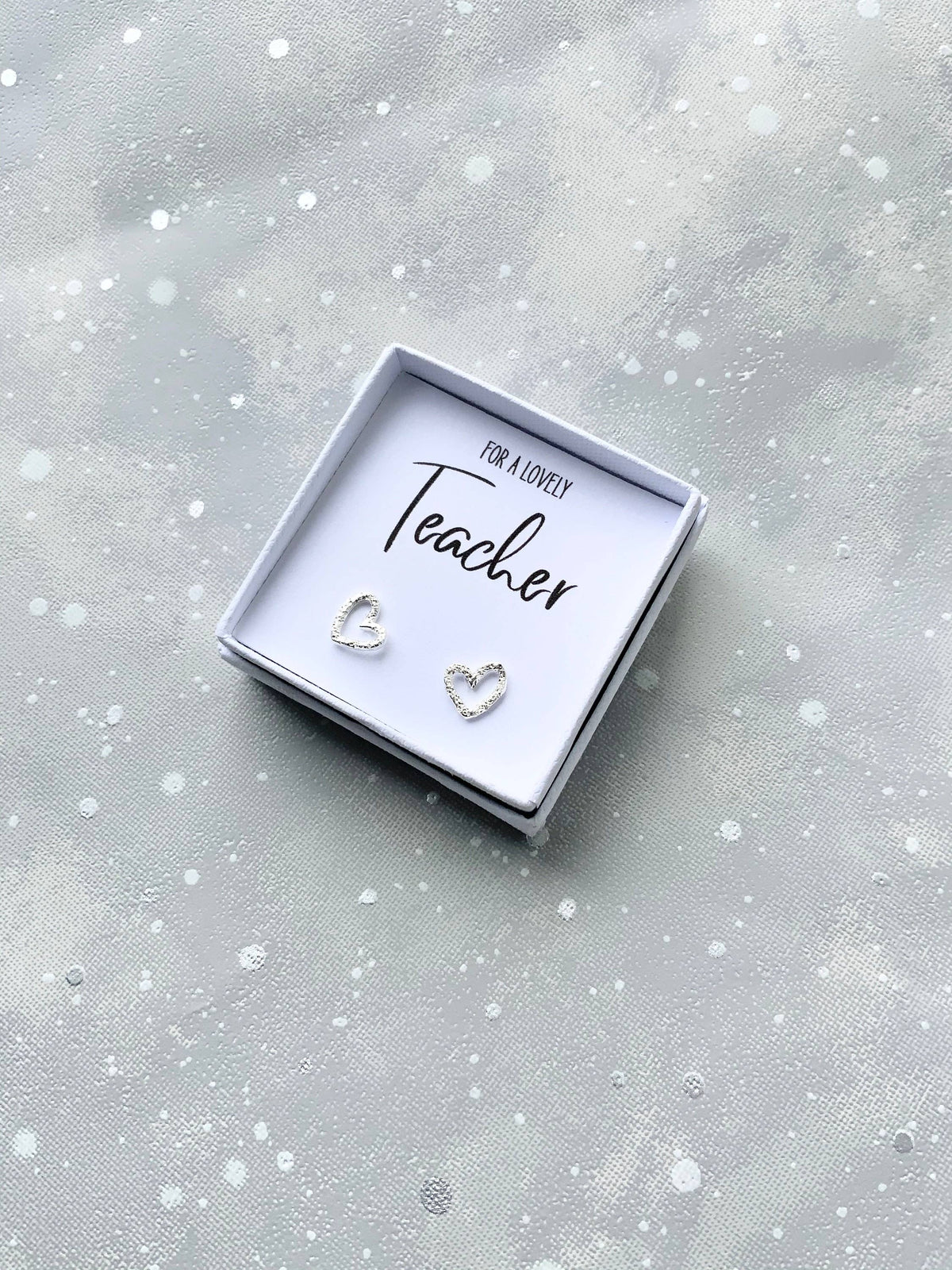 Lovely Teacher Heart Stud Earrings Special Gift