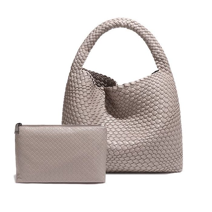 Weave two in one handbags in Stone