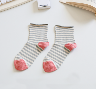 Women's Mulberry Silk Socks - Soft, Breathable Striped Socks